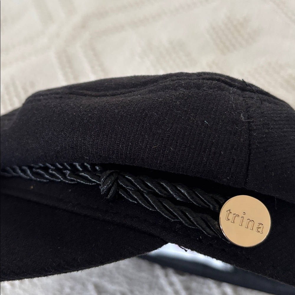 Trina Turk Black Brim Classic Baker Cap - Picture 3 of 12